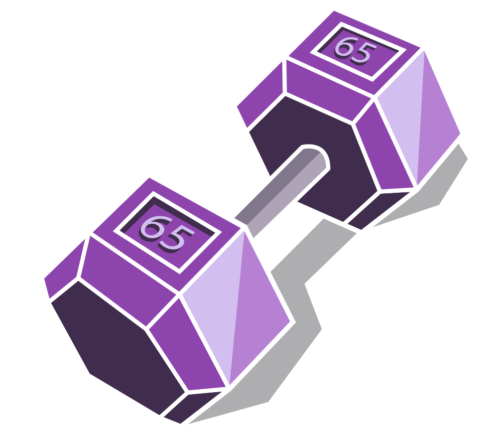 Purple dumbbell illustration.