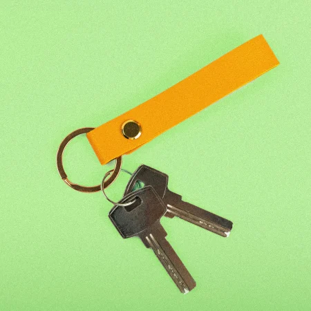 Set of keys on a green background.